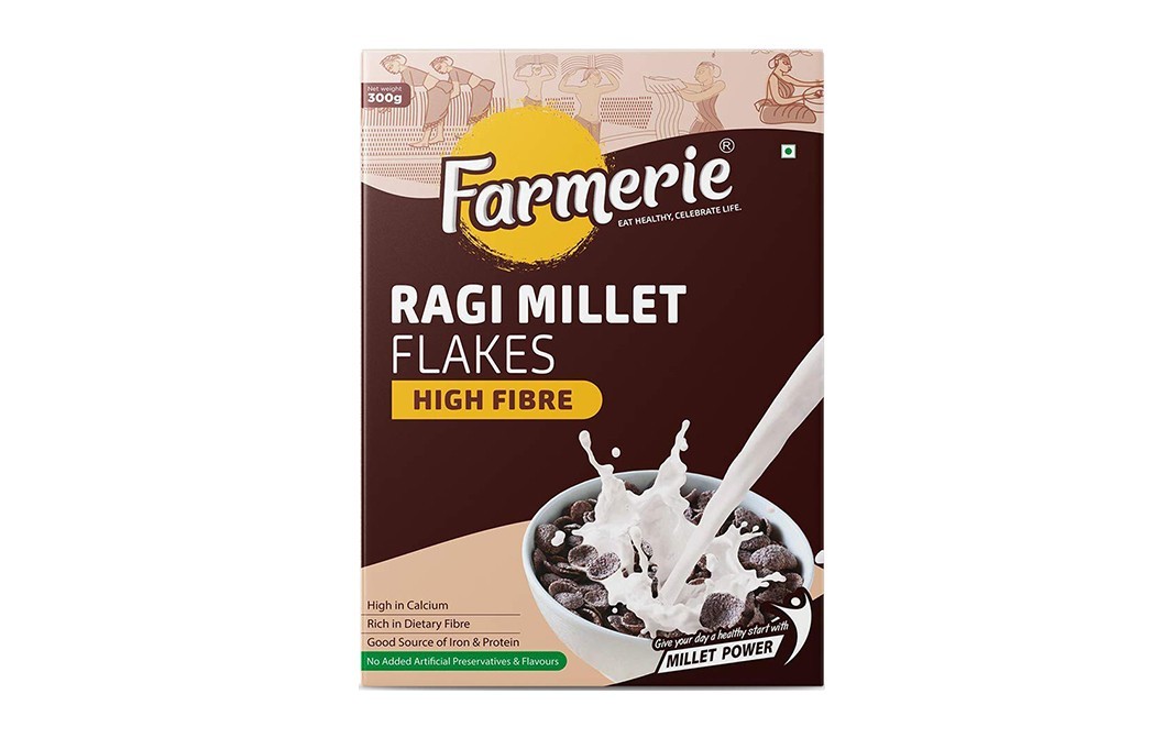 Farmerie Ragi Millet Flakes High Fibre   Pack  300 grams
